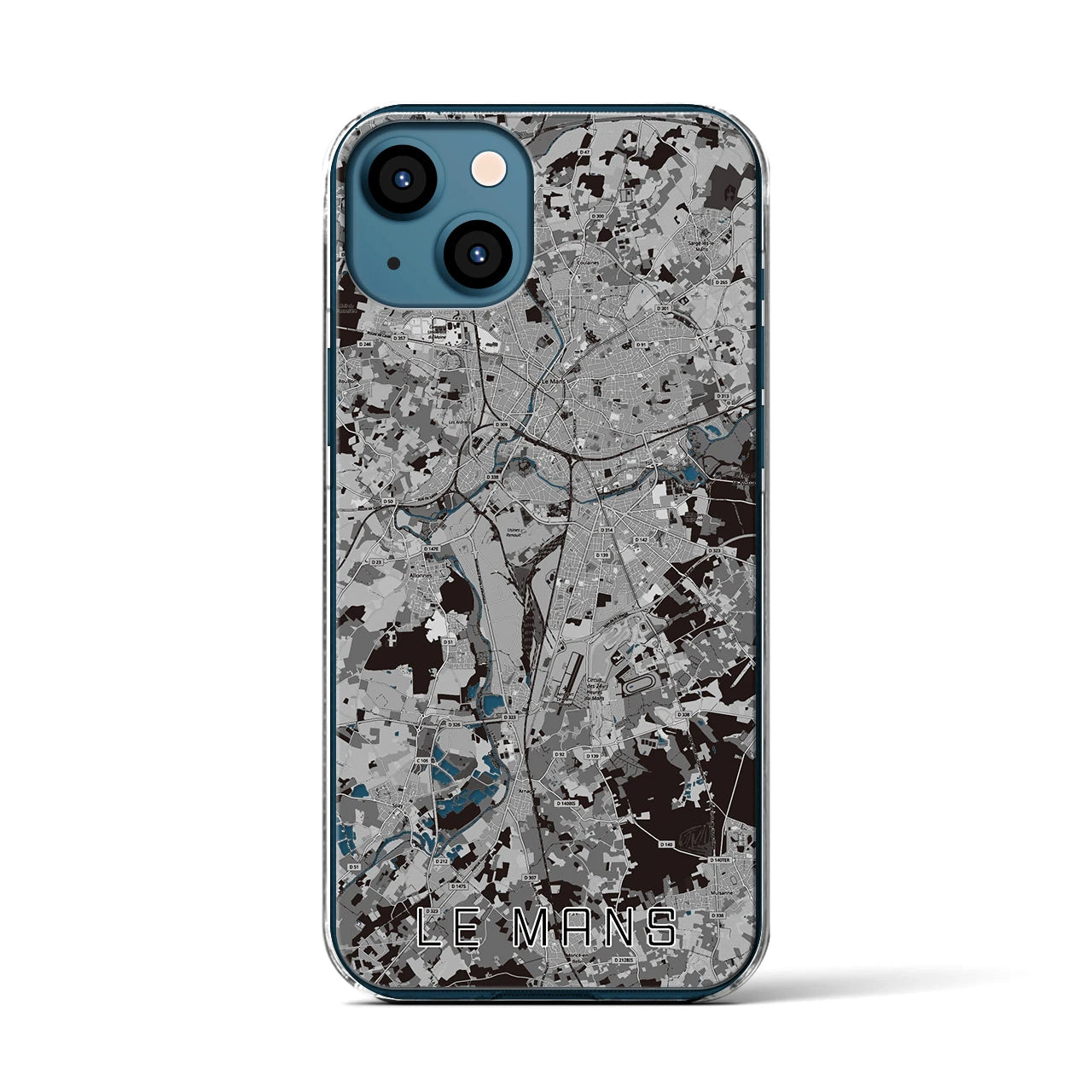 【ル・マン(フランス)】地図柄iPhoneケース(クリアタイプ)