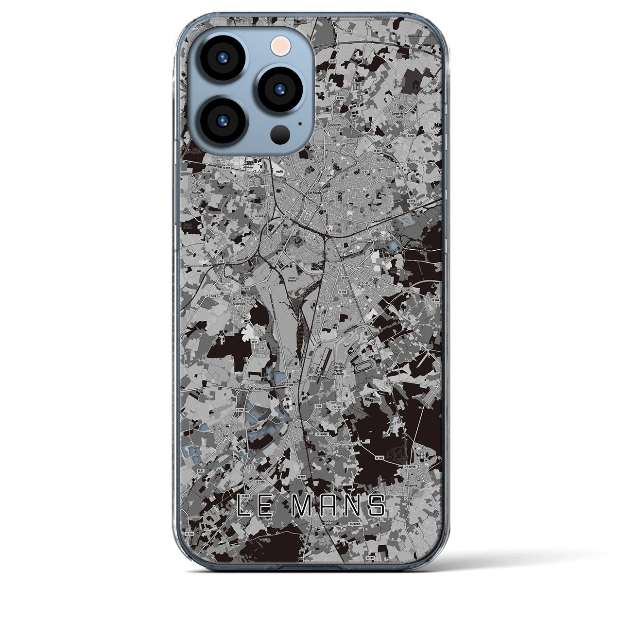 【ル・マン(フランス)】地図柄iPhoneケース(クリアタイプ)