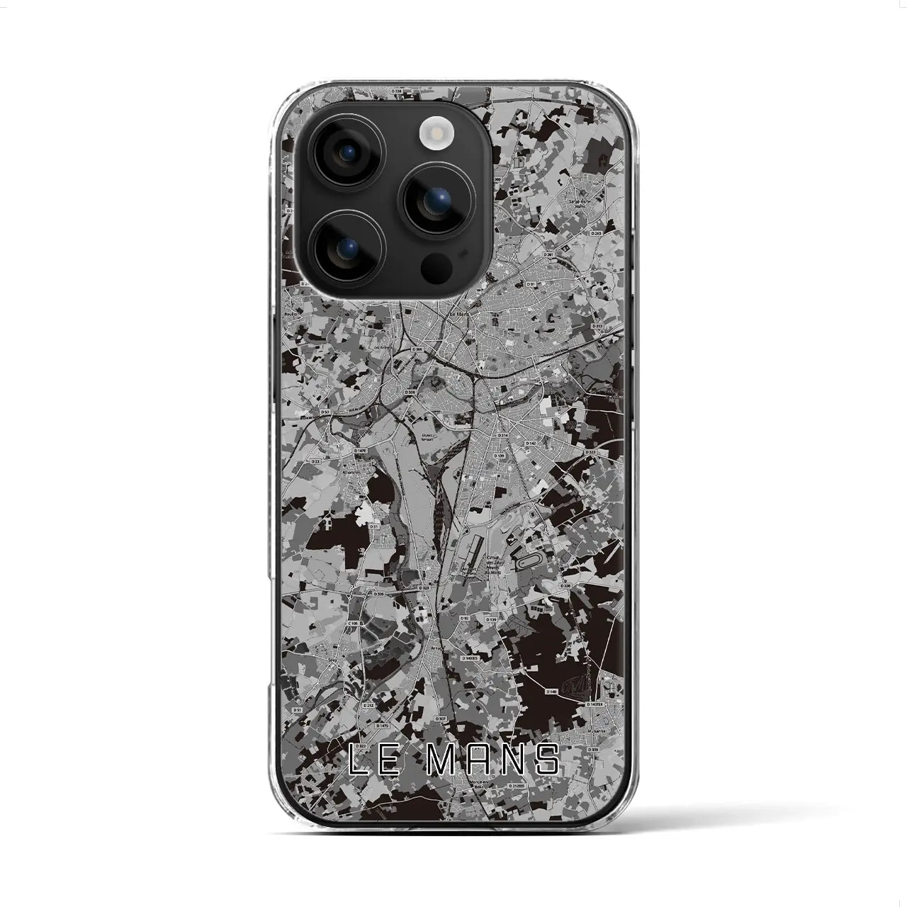 【ル・マン(フランス)】地図柄iPhoneケース(クリアタイプ)