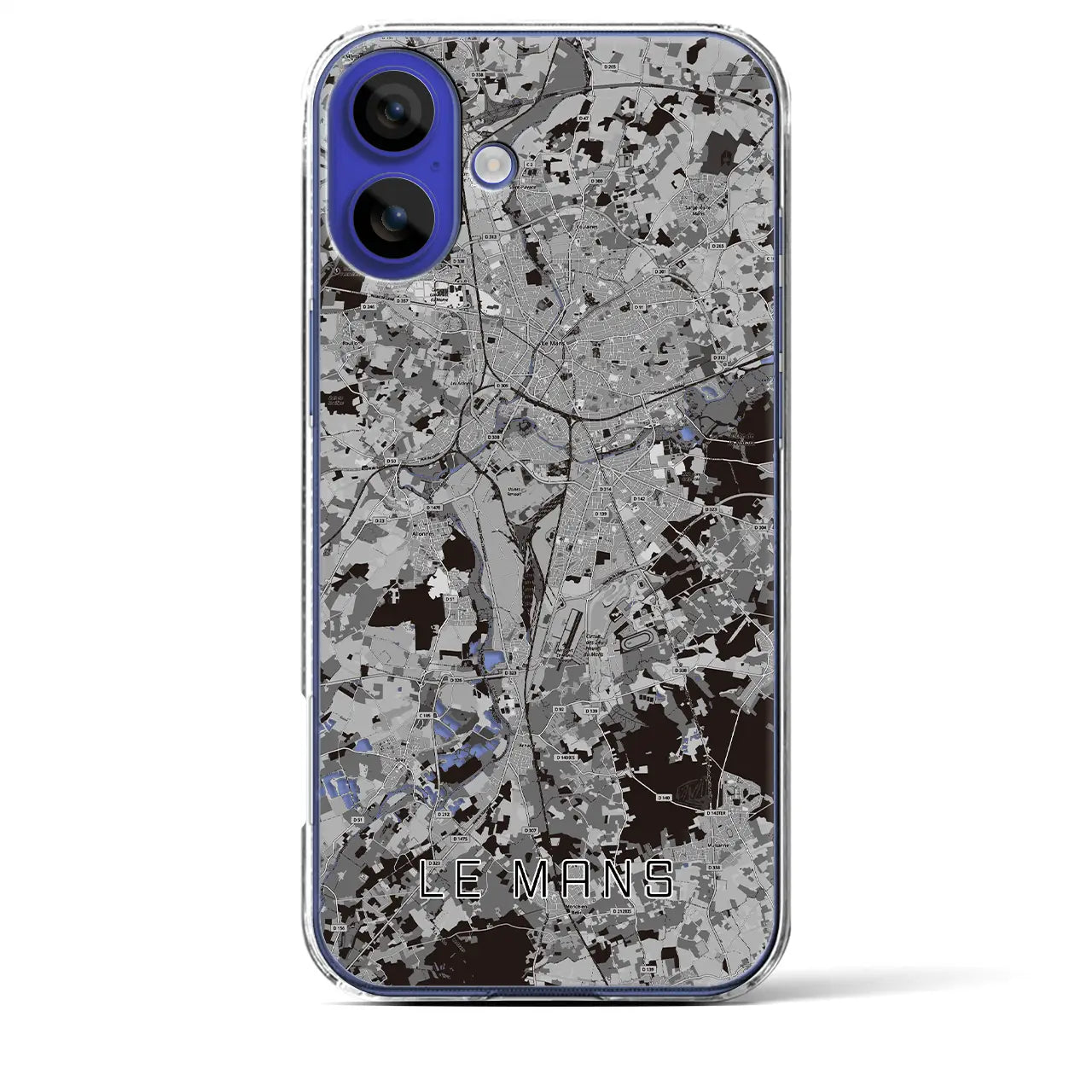 【ル・マン(フランス)】地図柄iPhoneケース(クリアタイプ)