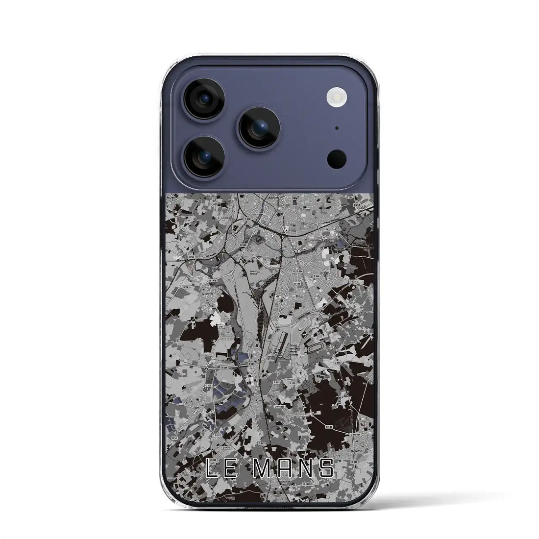 【ル・マン(フランス)】地図柄iPhoneケース(クリアタイプ)