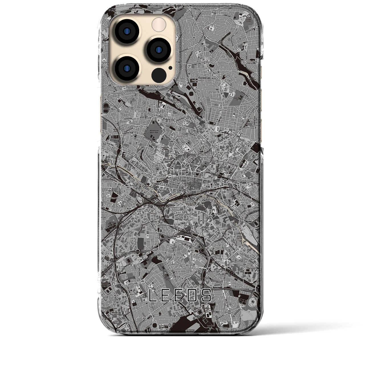 【リーズ(イギリス)】地図柄iPhoneケース(クリアタイプ)