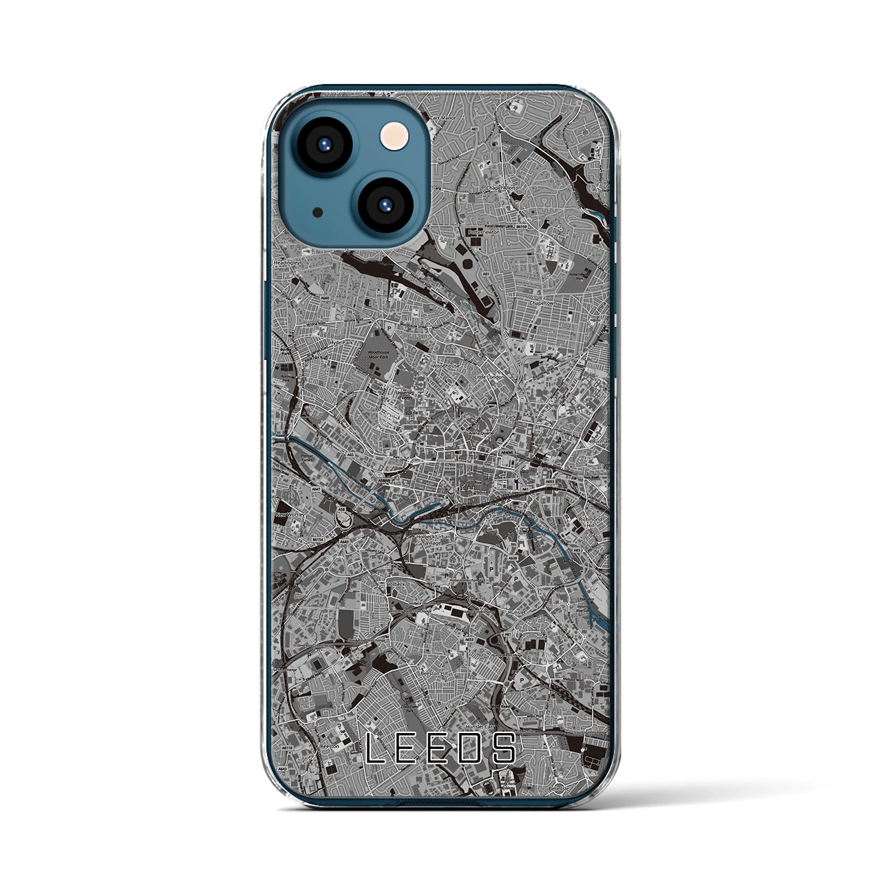 【リーズ(イギリス)】地図柄iPhoneケース(クリアタイプ)