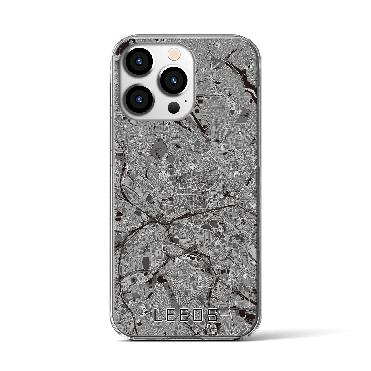 【リーズ(イギリス)】地図柄iPhoneケース(クリアタイプ)