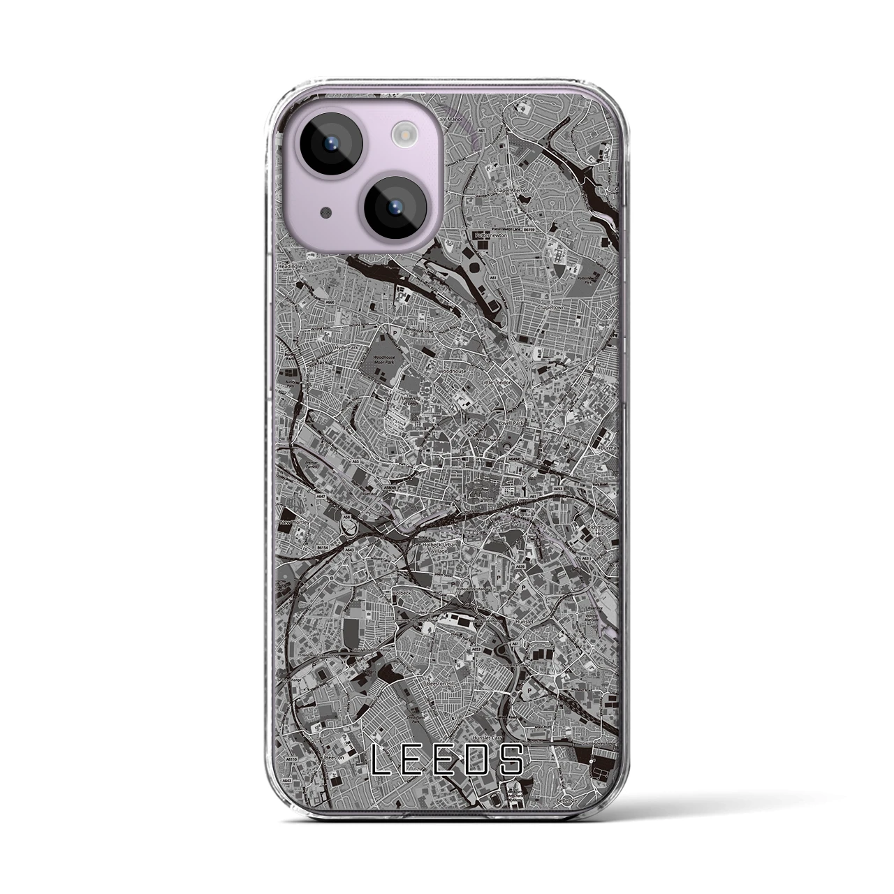 【リーズ(イギリス)】地図柄iPhoneケース(クリアタイプ)
