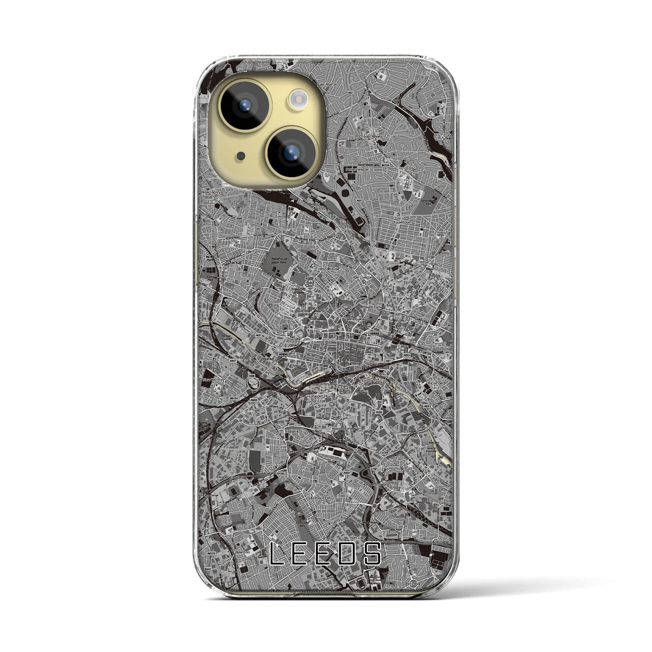 【リーズ(イギリス)】地図柄iPhoneケース(クリアタイプ)