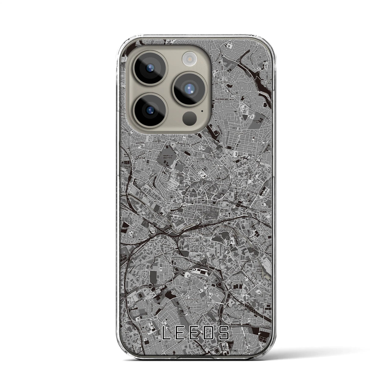 【リーズ(イギリス)】地図柄iPhoneケース(クリアタイプ)