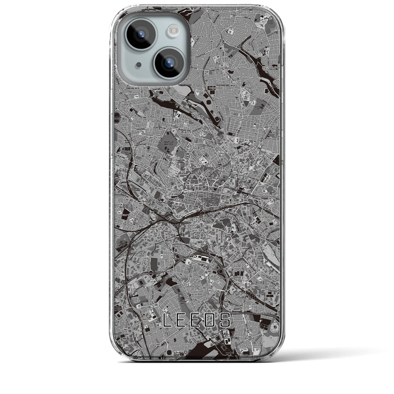 【リーズ(イギリス)】地図柄iPhoneケース(クリアタイプ)