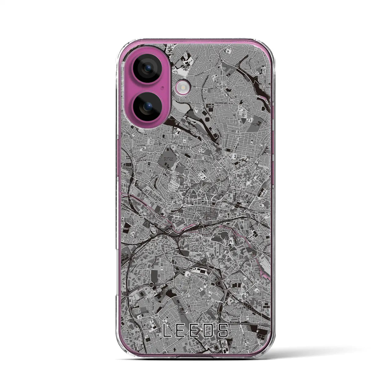 【リーズ(イギリス)】地図柄iPhoneケース(クリアタイプ)