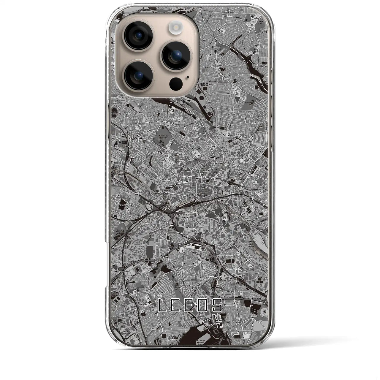 【リーズ(イギリス)】地図柄iPhoneケース(クリアタイプ)