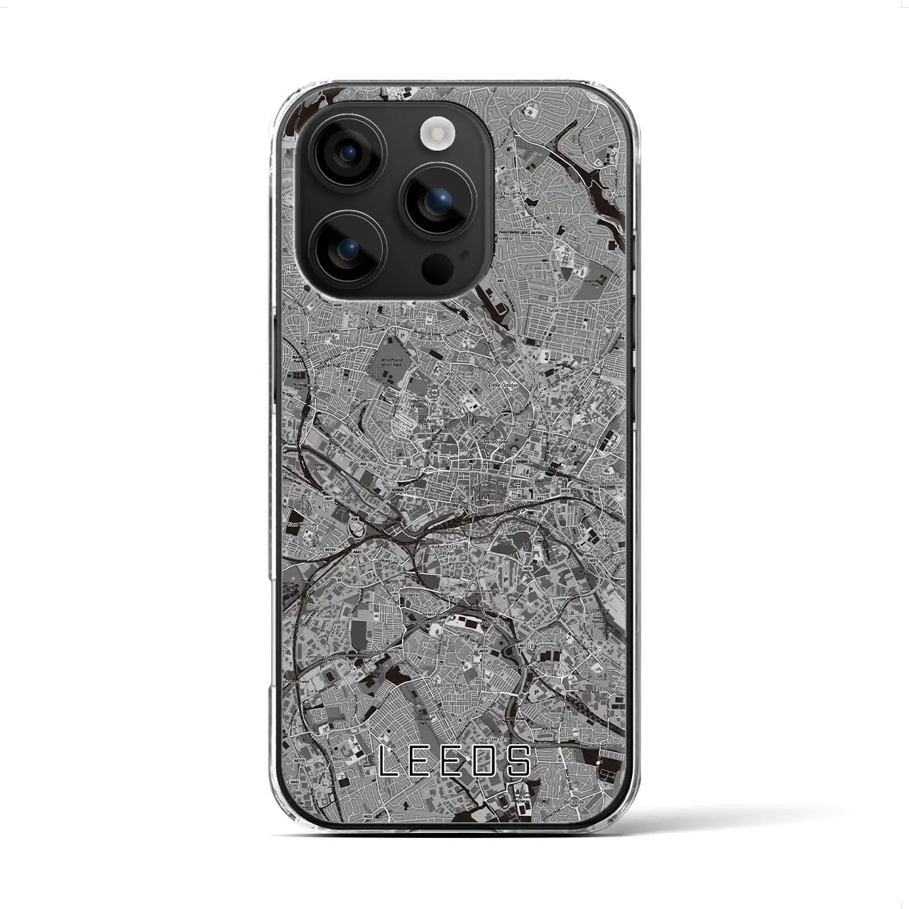 【リーズ(イギリス)】地図柄iPhoneケース(クリアタイプ)