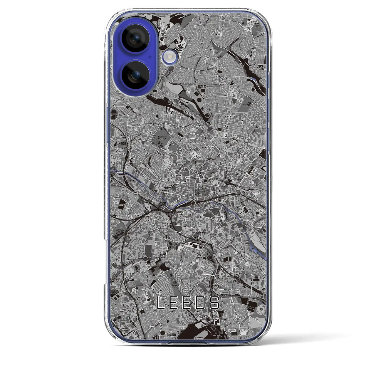 【リーズ(イギリス)】地図柄iPhoneケース(クリアタイプ)