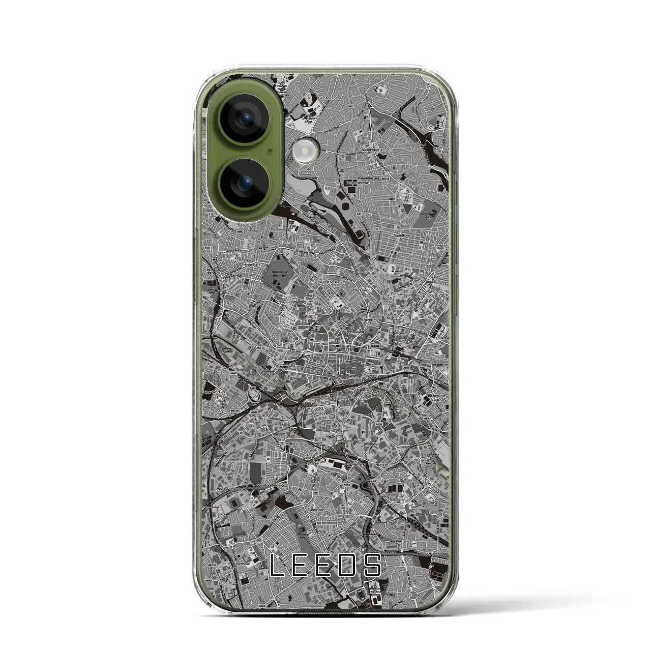 【リーズ(イギリス)】地図柄iPhoneケース(クリアタイプ)