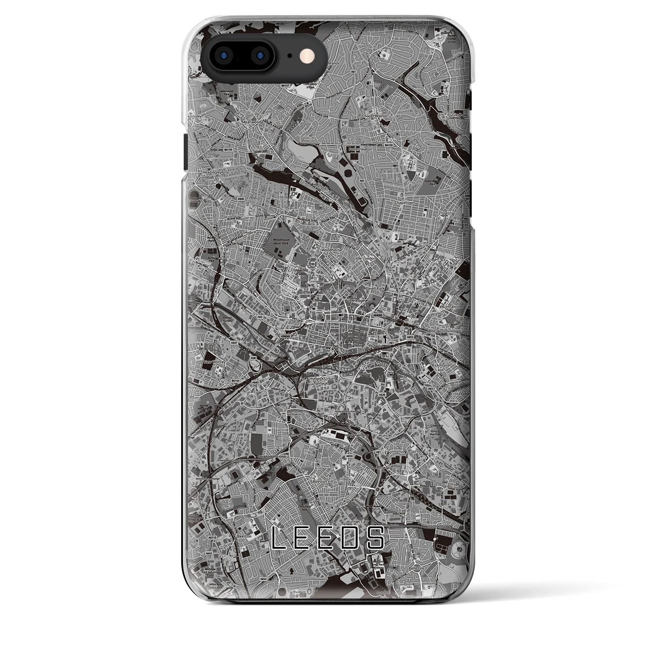【リーズ(イギリス)】地図柄iPhoneケース(クリアタイプ)