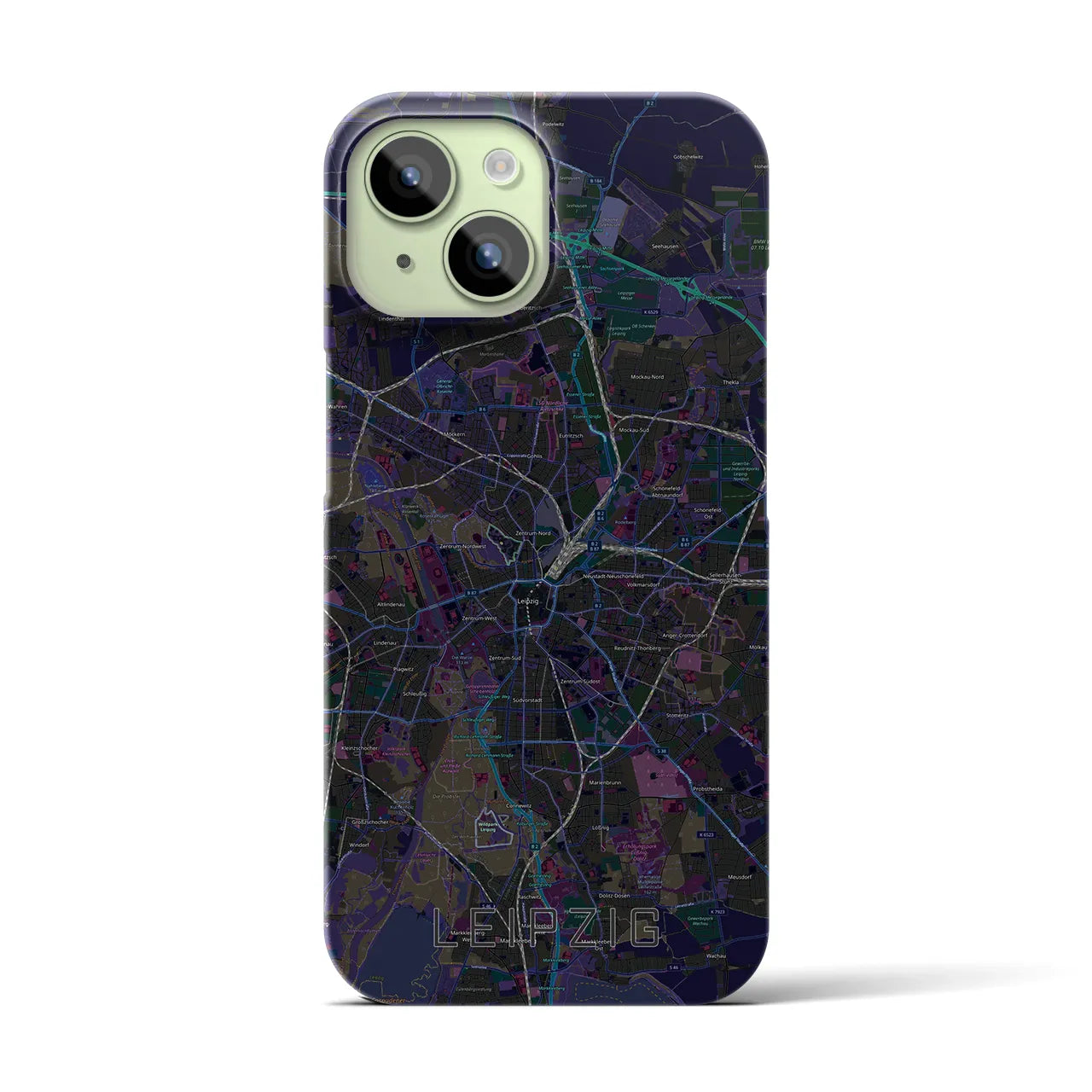 【ライプツィヒ(ドイツ)】地図柄iPhoneケース(バックカバータイプ)