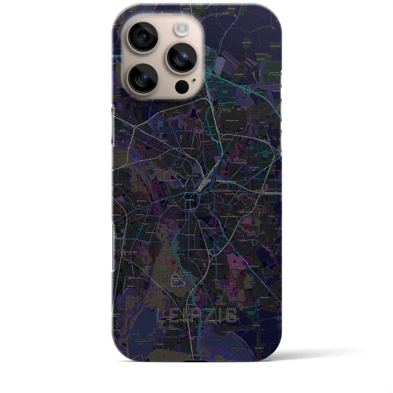 【ライプツィヒ(ドイツ)】地図柄iPhoneケース(バックカバータイプ)