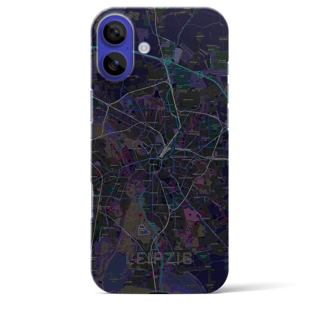 【ライプツィヒ(ドイツ)】地図柄iPhoneケース(バックカバータイプ)