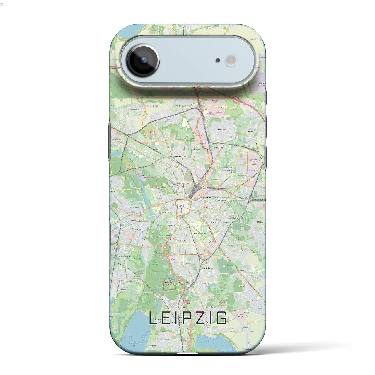 【ライプツィヒ(ドイツ)】地図柄iPhoneケース(バックカバータイプ)ブラック・iPhone 17 Pro Max 用