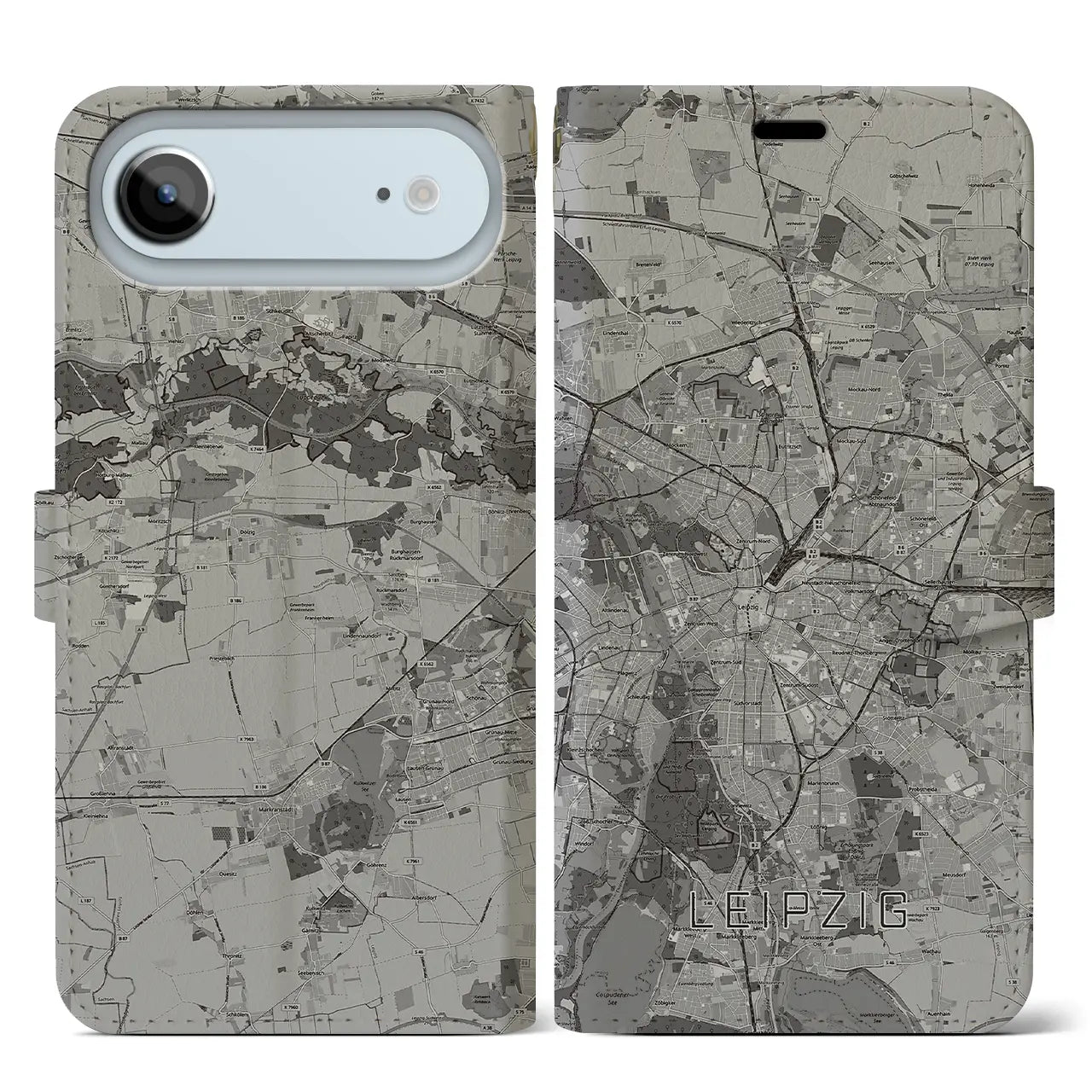 【ライプツィヒ(ドイツ)】地図柄iPhoneケース(手帳タイプ)