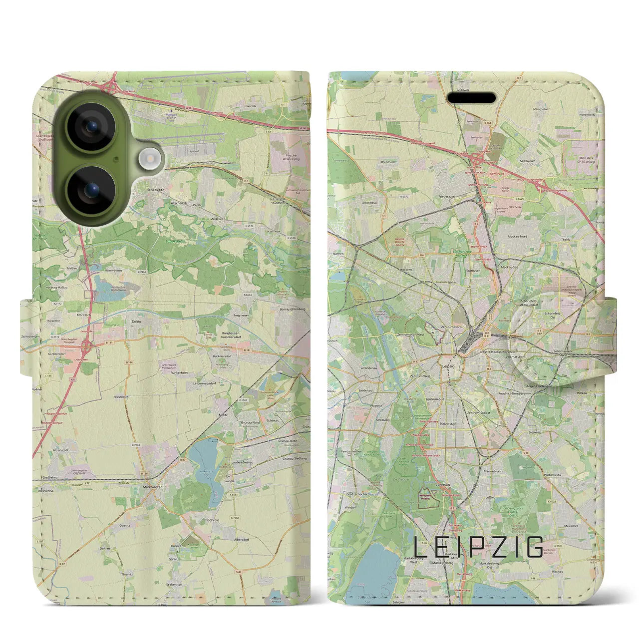 【ライプツィヒ(ドイツ)】地図柄iPhoneケース(手帳タイプ)