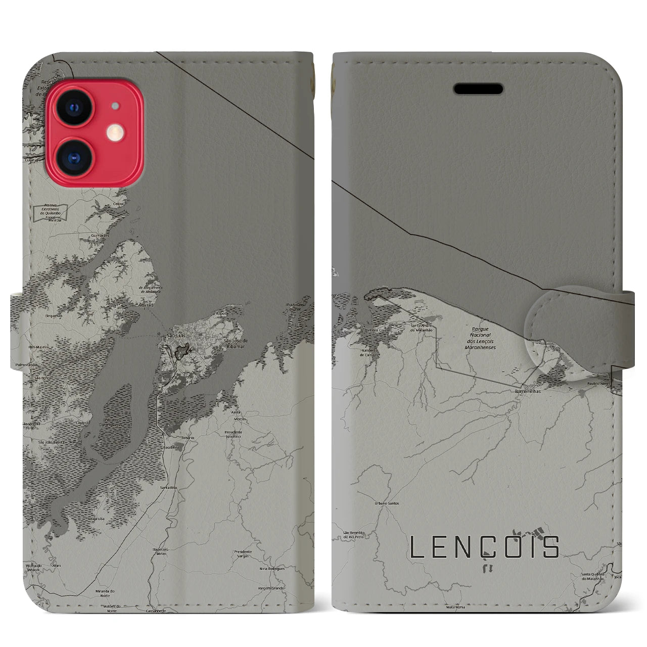 【レンソイス(ブラジル)】地図柄iPhoneケース(手帳タイプ)