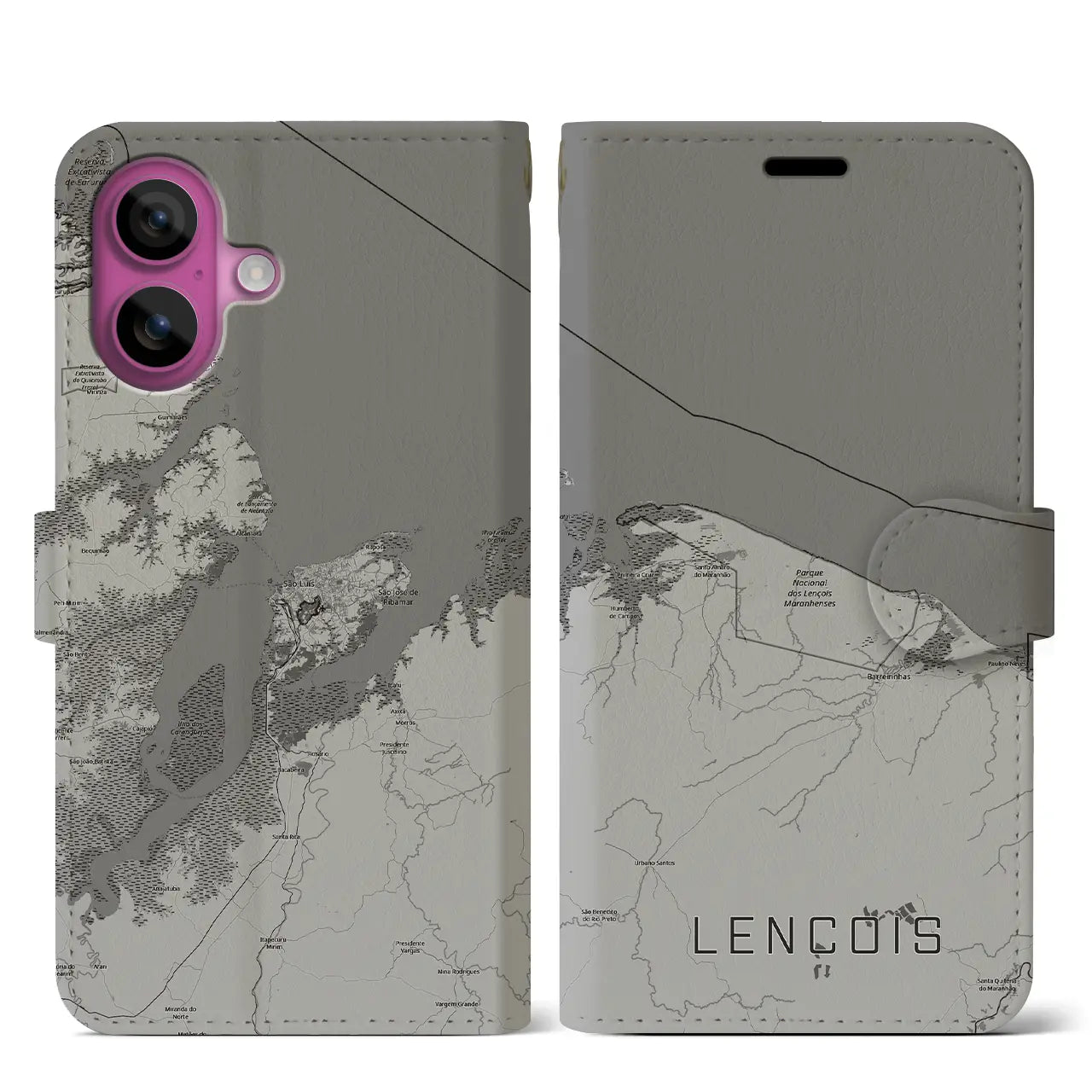 【レンソイス(ブラジル)】地図柄iPhoneケース(手帳タイプ)