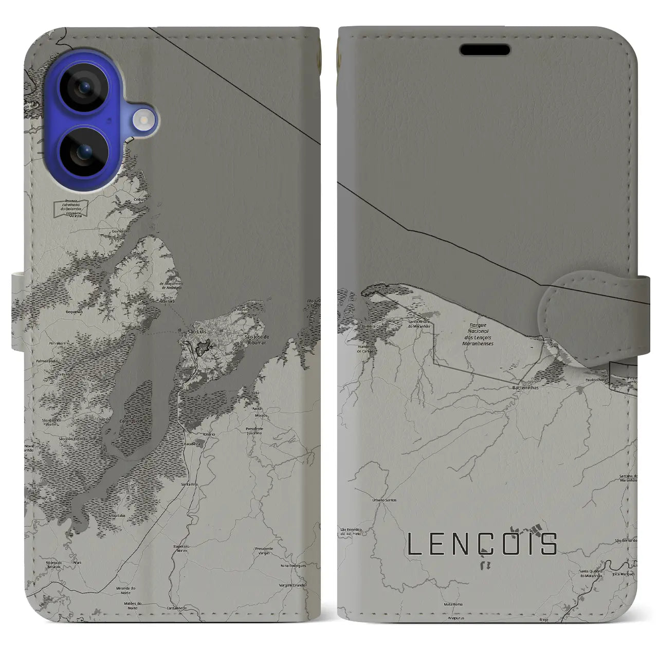 【レンソイス(ブラジル)】地図柄iPhoneケース(手帳タイプ)