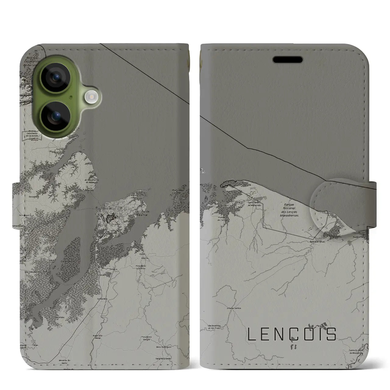【レンソイス(ブラジル)】地図柄iPhoneケース(手帳タイプ)