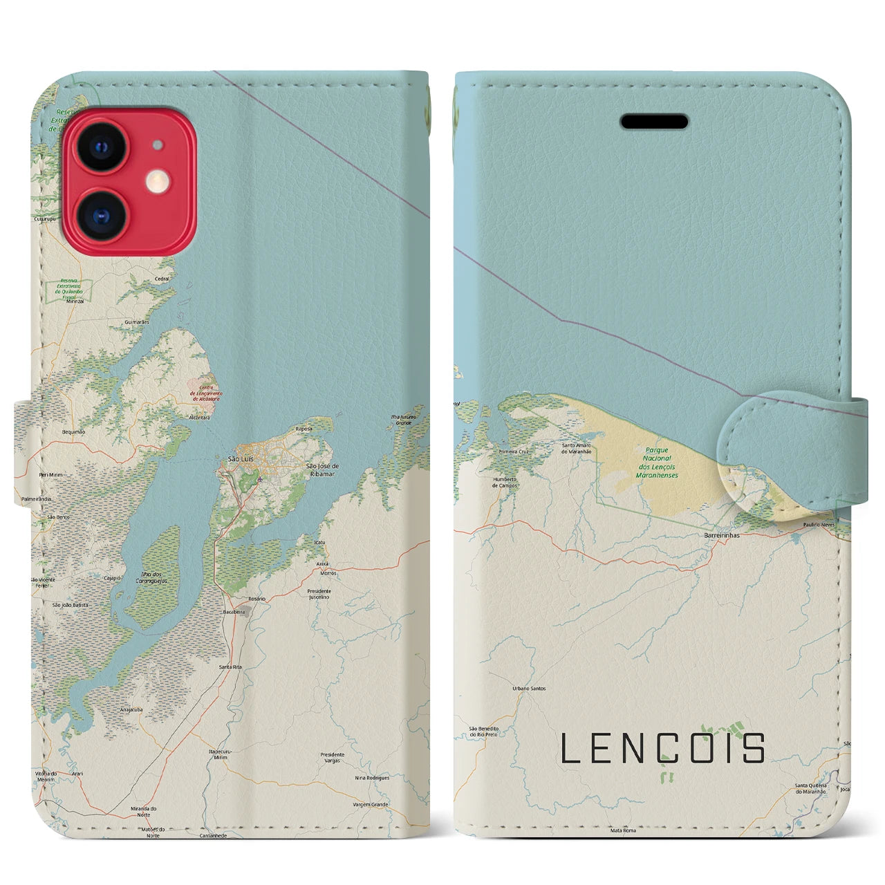 【レンソイス(ブラジル)】地図柄iPhoneケース(手帳タイプ)