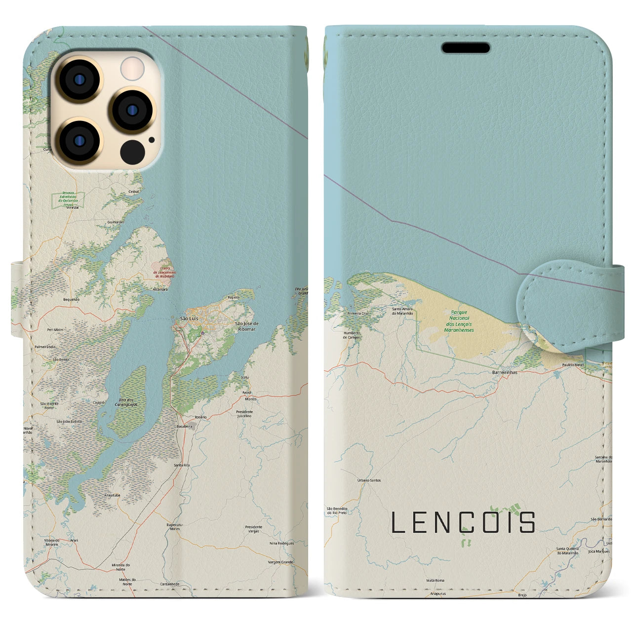 【レンソイス(ブラジル)】地図柄iPhoneケース(手帳タイプ)