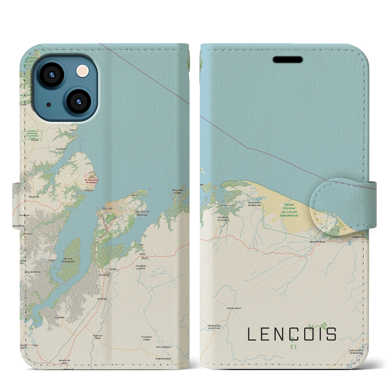 【レンソイス(ブラジル)】地図柄iPhoneケース(手帳タイプ)