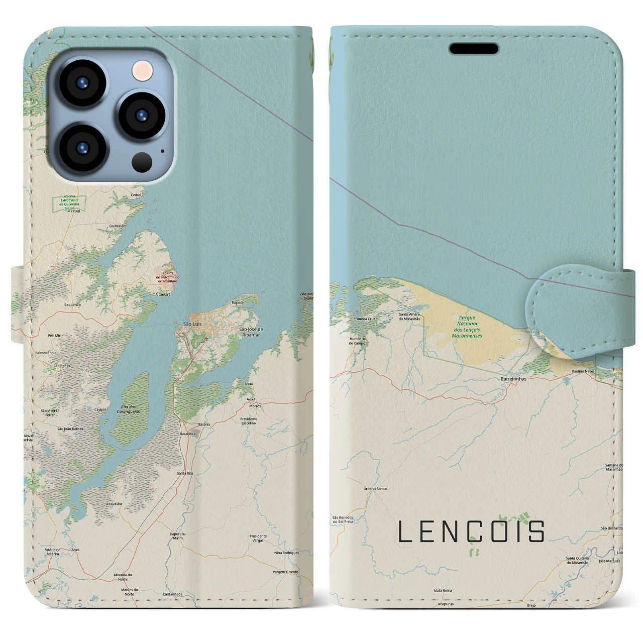 【レンソイス(ブラジル)】地図柄iPhoneケース(手帳タイプ)