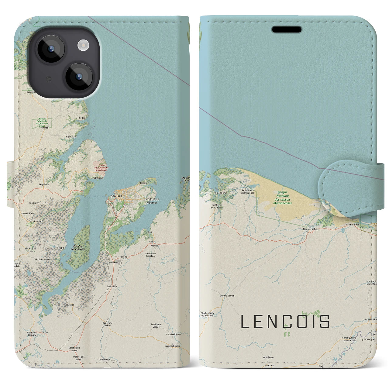 【レンソイス(ブラジル)】地図柄iPhoneケース(手帳タイプ)