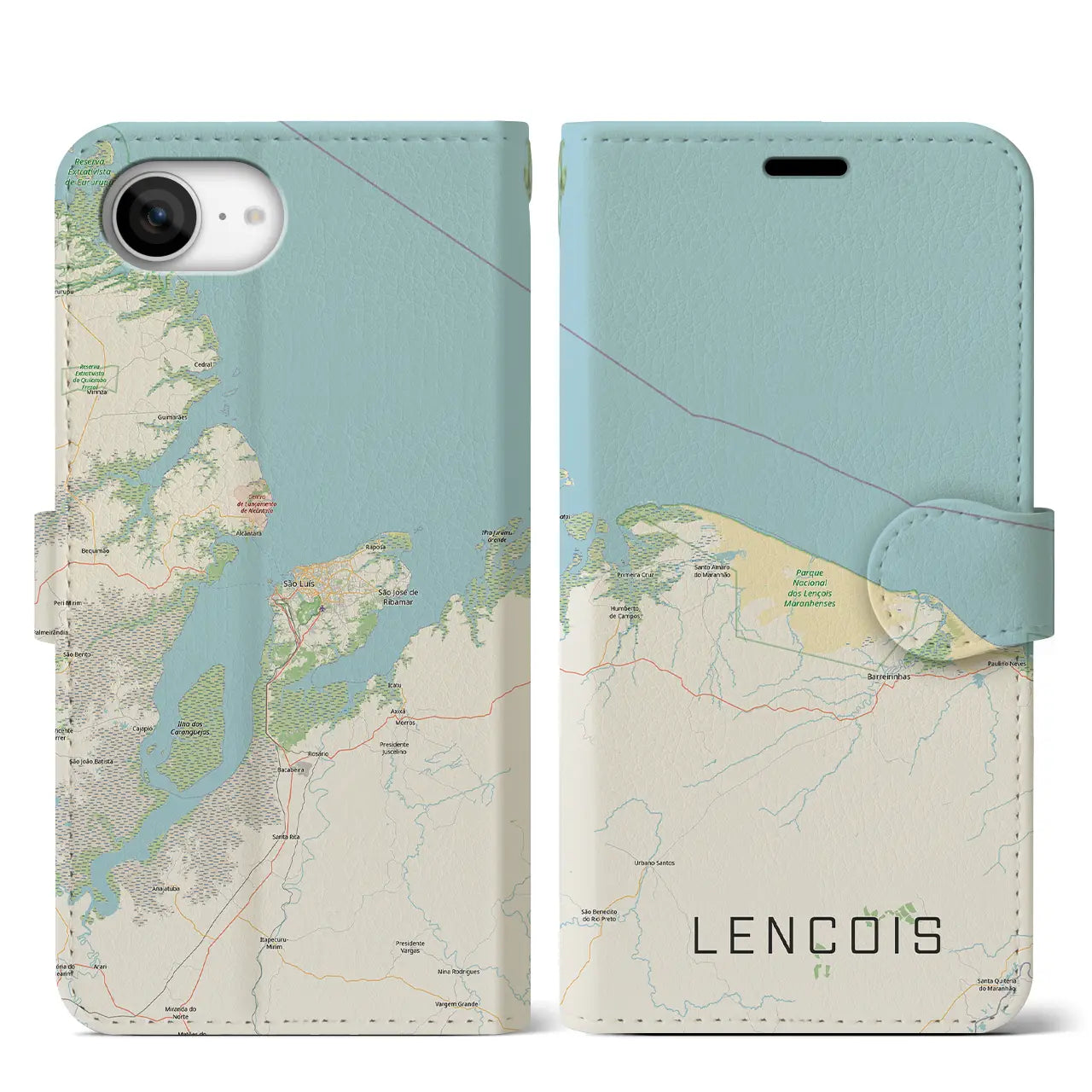 【レンソイス(ブラジル)】地図柄iPhoneケース(手帳タイプ)