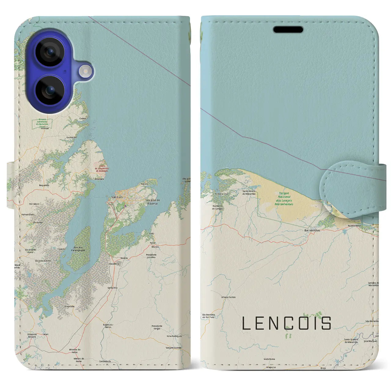 【レンソイス(ブラジル)】地図柄iPhoneケース(手帳タイプ)