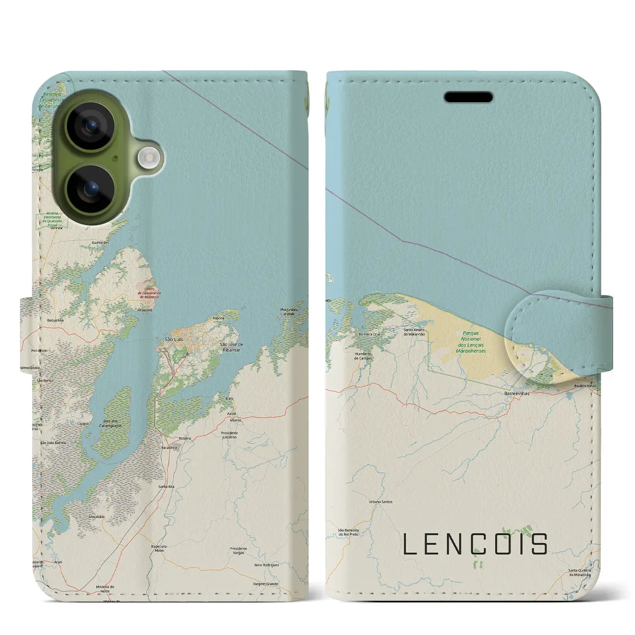 【レンソイス(ブラジル)】地図柄iPhoneケース(手帳タイプ)