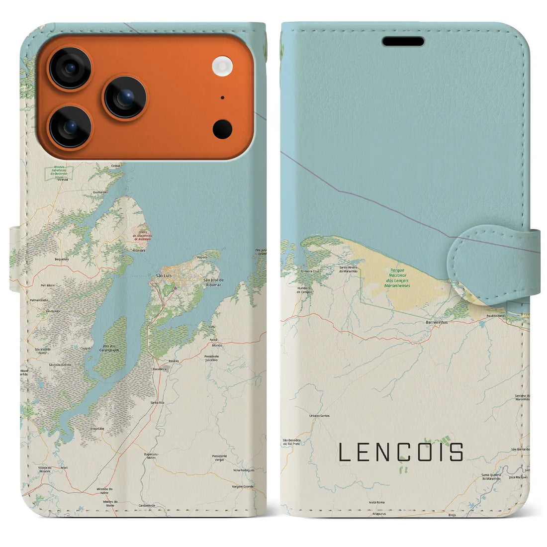 【レンソイス(ブラジル)】地図柄iPhoneケース(手帳タイプ)