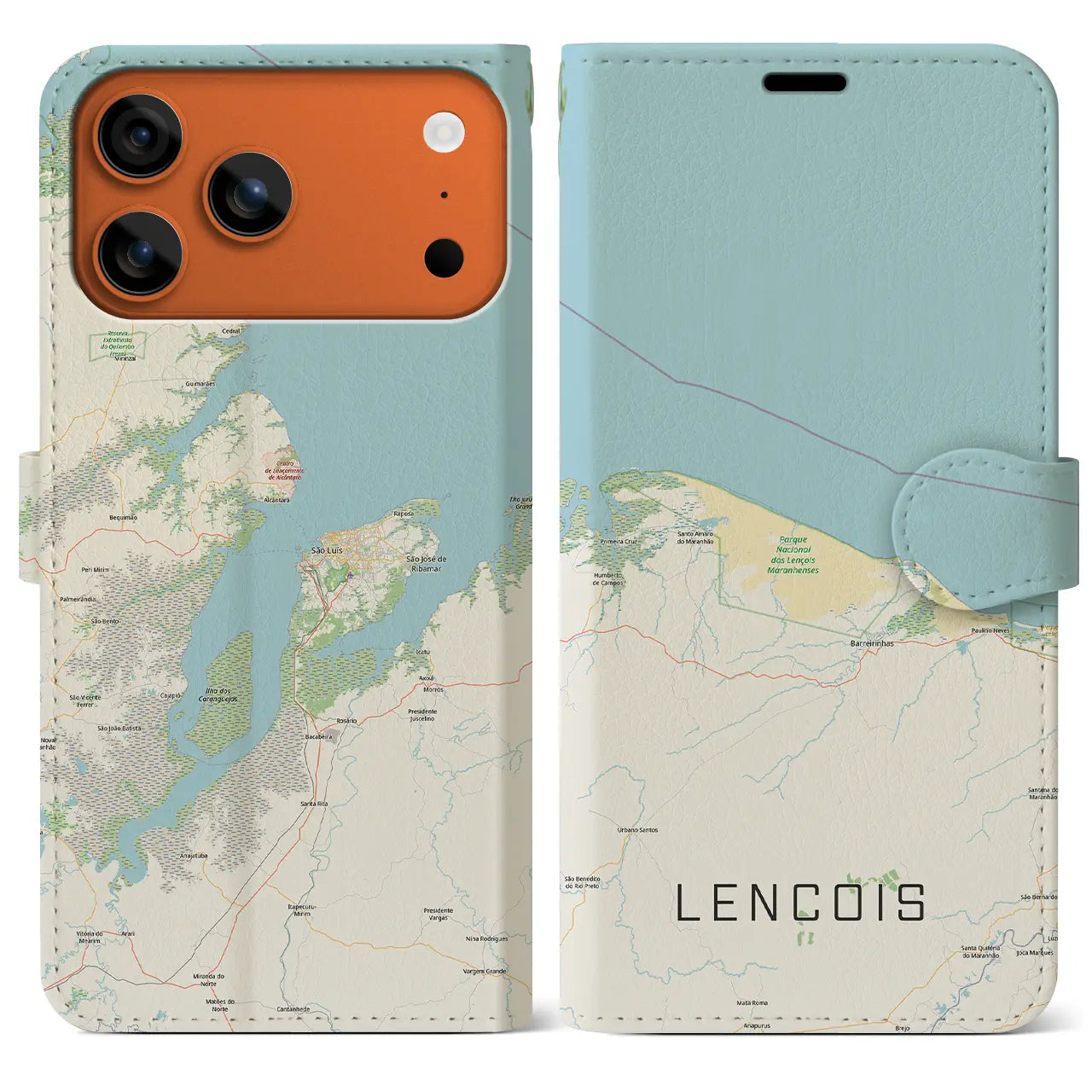 【レンソイス(ブラジル)】地図柄iPhoneケース(手帳タイプ)