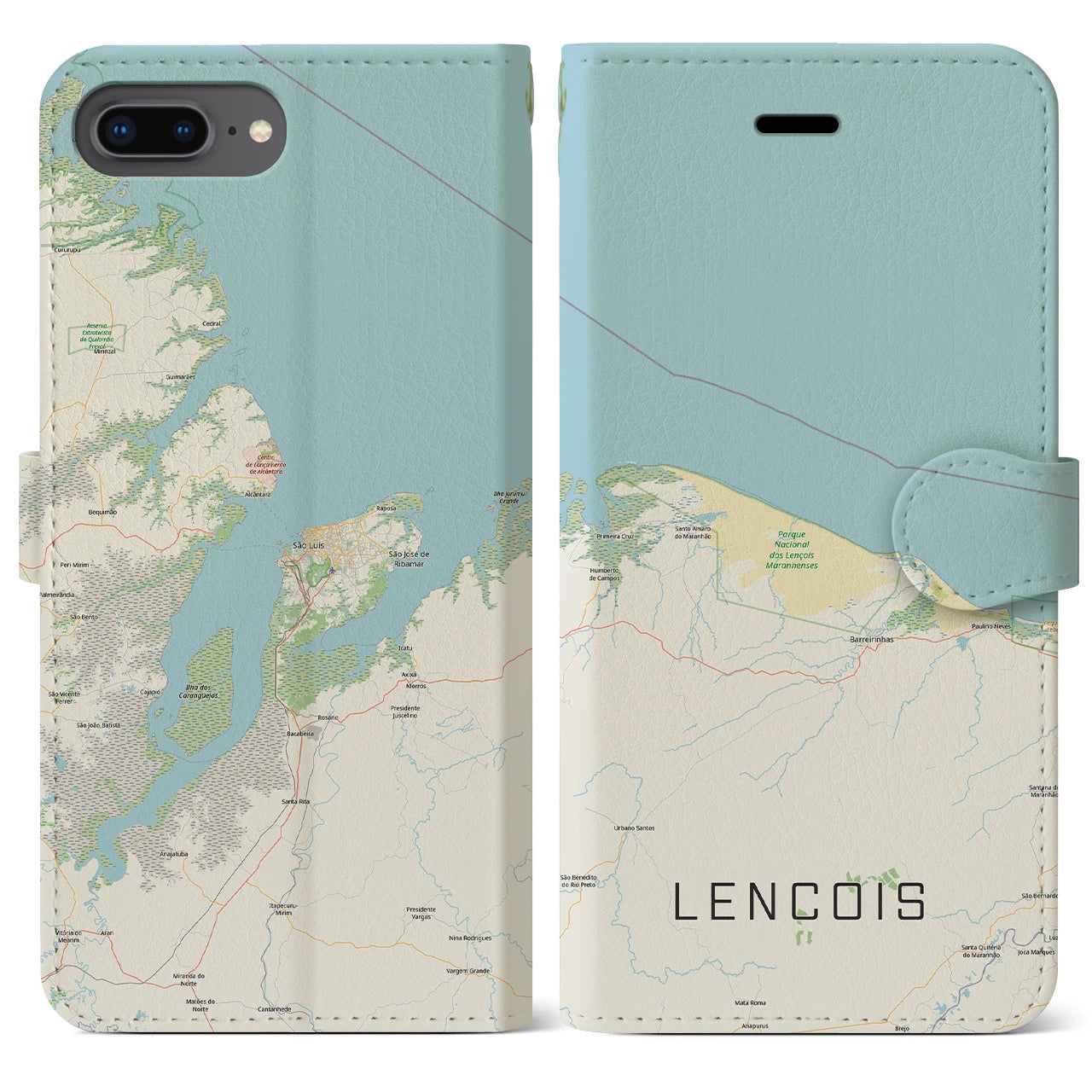 【レンソイス(ブラジル)】地図柄iPhoneケース(手帳タイプ)