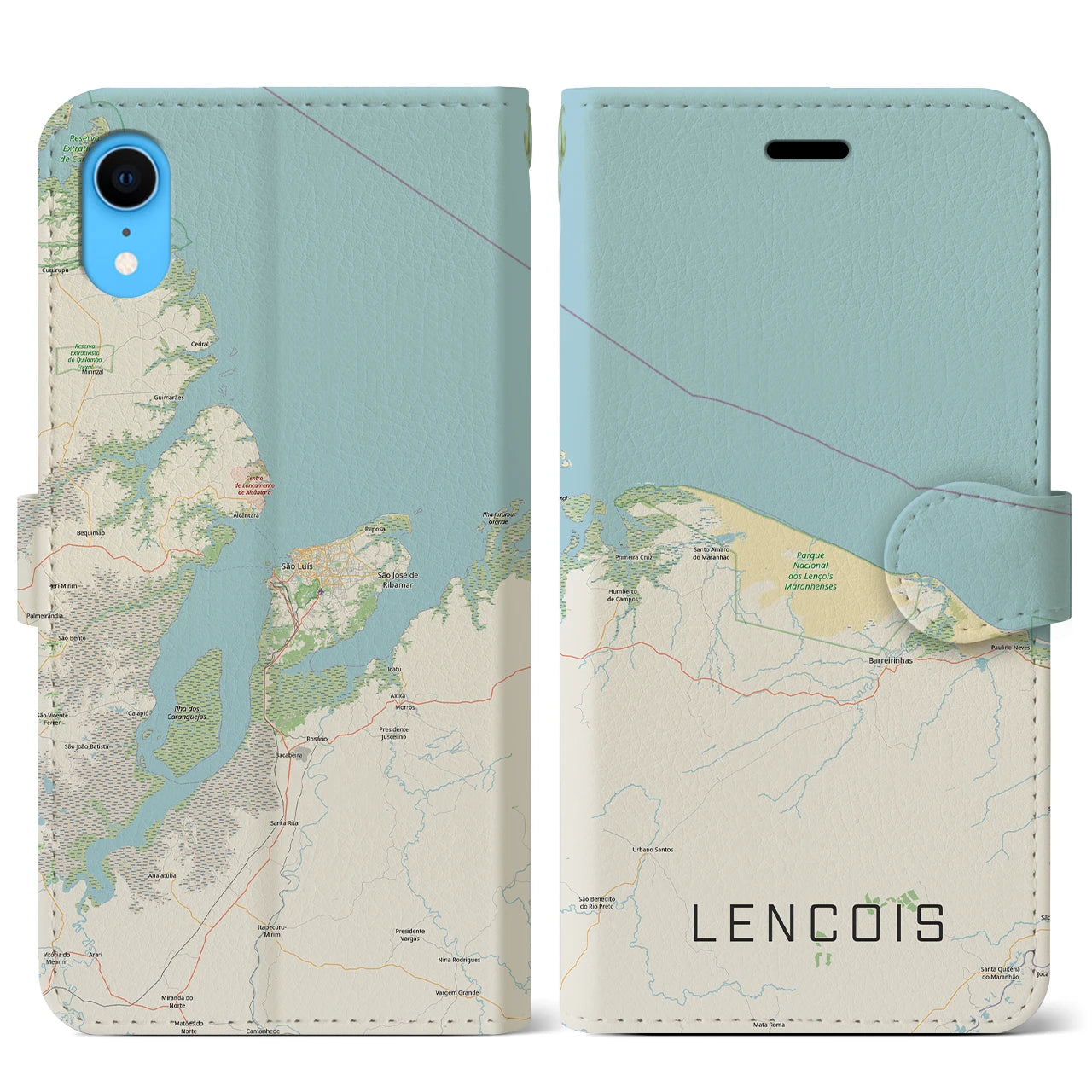 【レンソイス(ブラジル)】地図柄iPhoneケース(手帳タイプ)