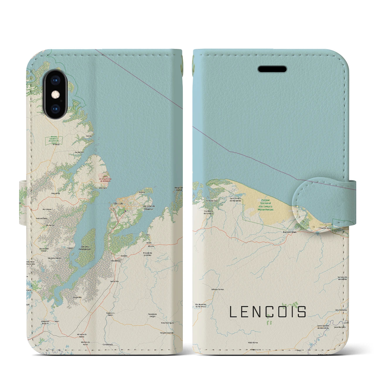 【レンソイス(ブラジル)】地図柄iPhoneケース(手帳タイプ)