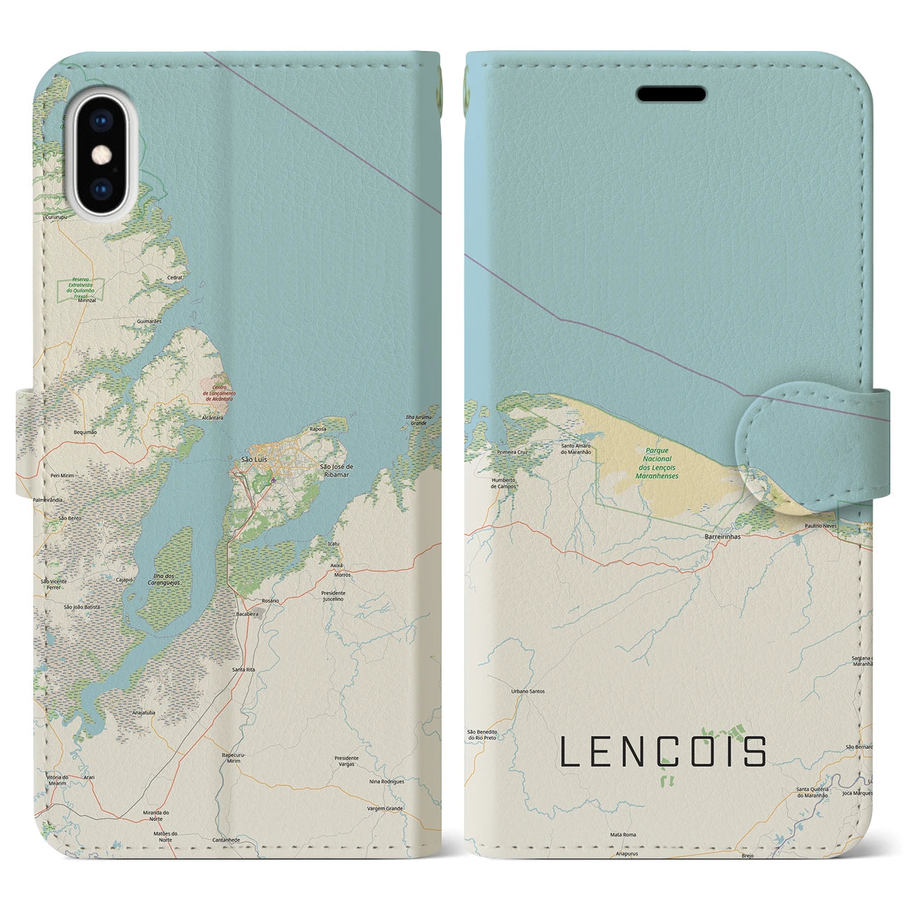 【レンソイス(ブラジル)】地図柄iPhoneケース(手帳タイプ)