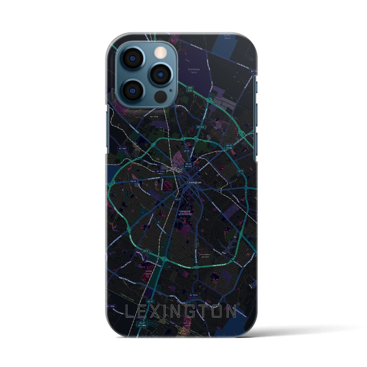 【レキシントン(アメリカ)】地図柄iPhoneケース(バックカバータイプ)