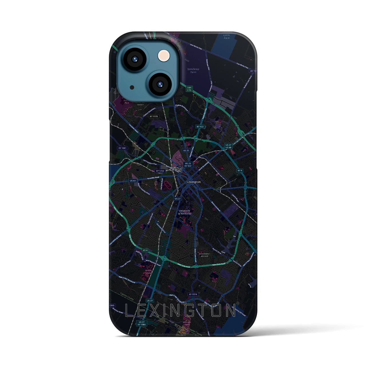 【レキシントン(アメリカ)】地図柄iPhoneケース(バックカバータイプ)