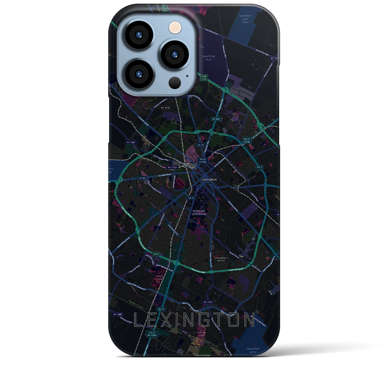 【レキシントン(アメリカ)】地図柄iPhoneケース(バックカバータイプ)