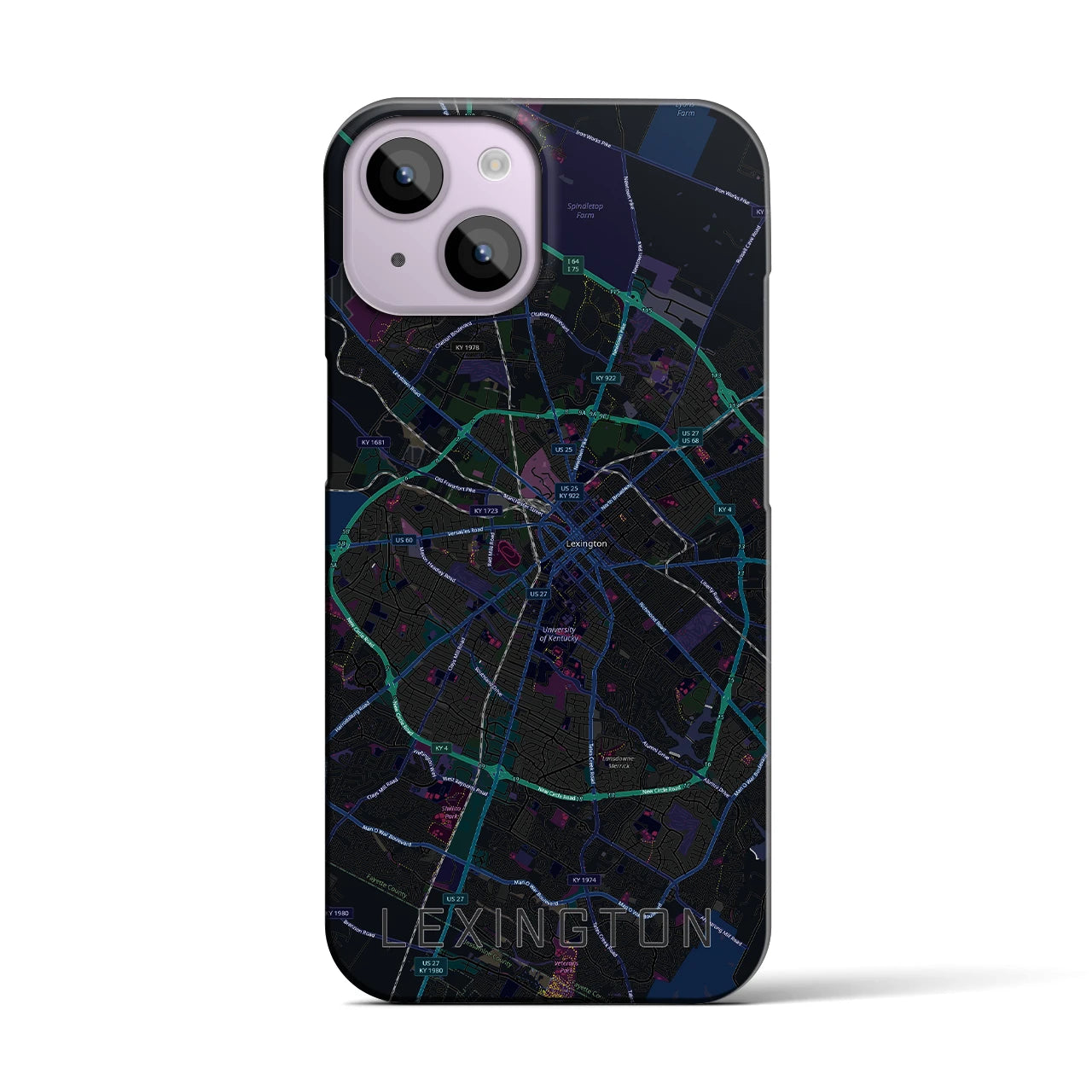 【レキシントン(アメリカ)】地図柄iPhoneケース(バックカバータイプ)