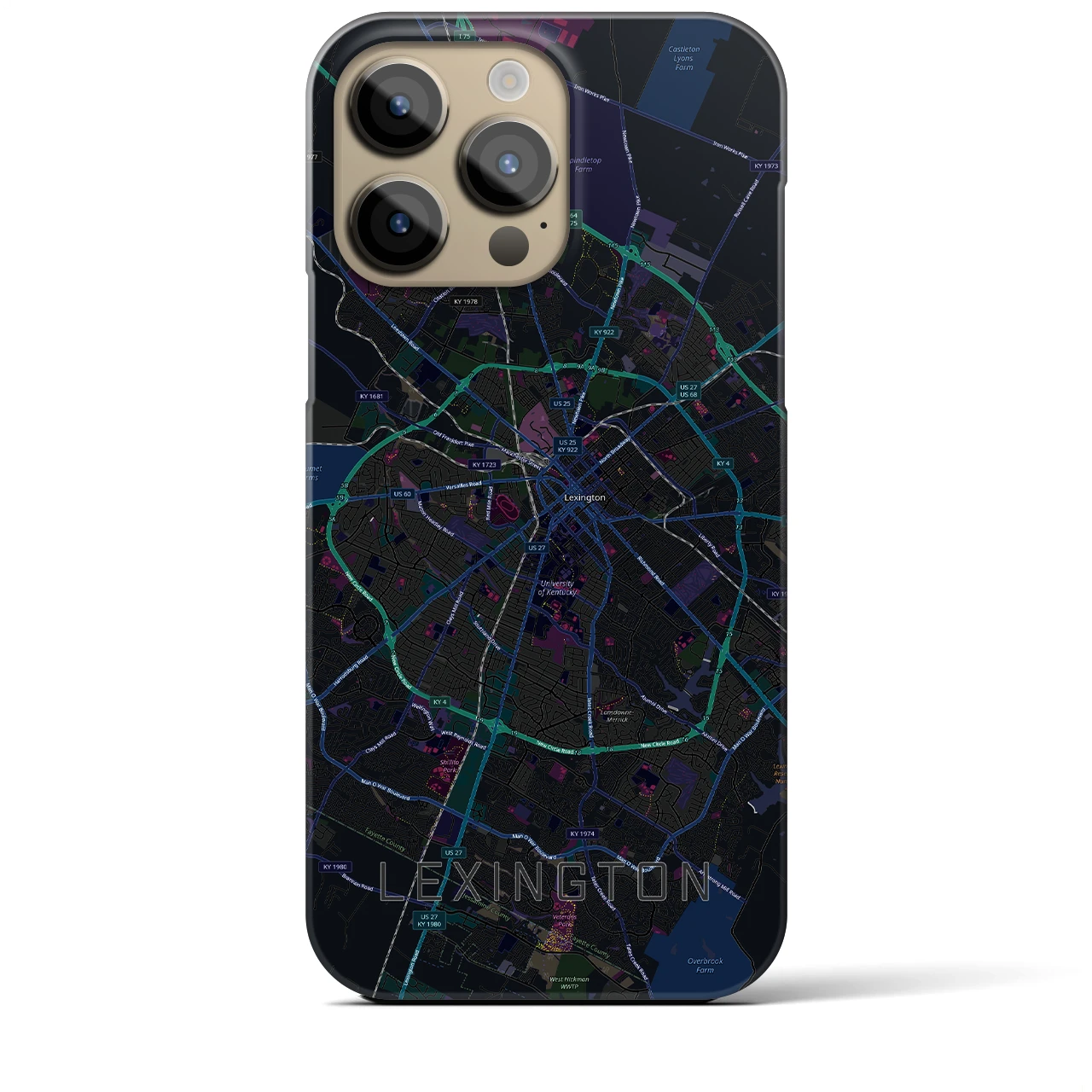 【レキシントン(アメリカ)】地図柄iPhoneケース(バックカバータイプ)