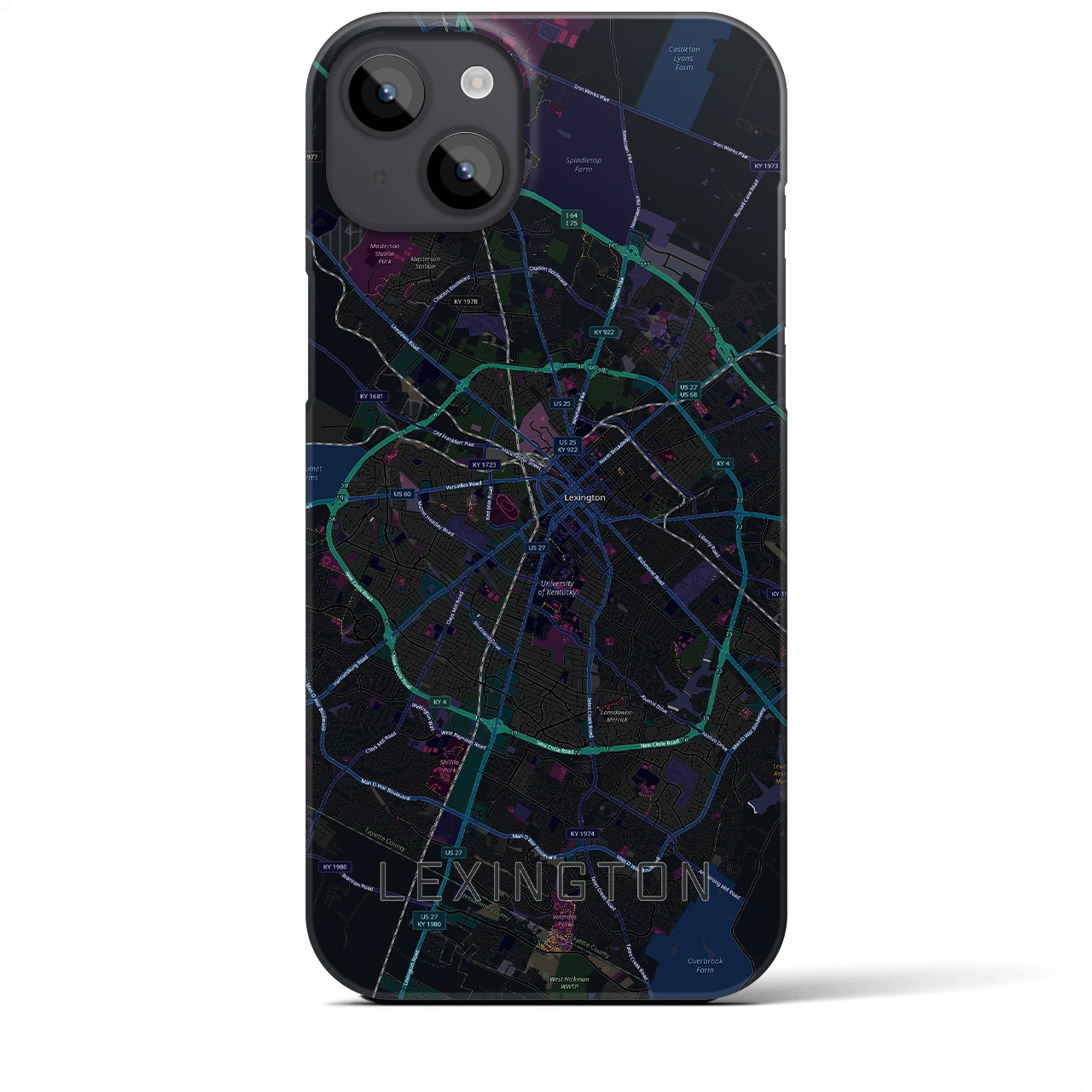 【レキシントン(アメリカ)】地図柄iPhoneケース(バックカバータイプ)