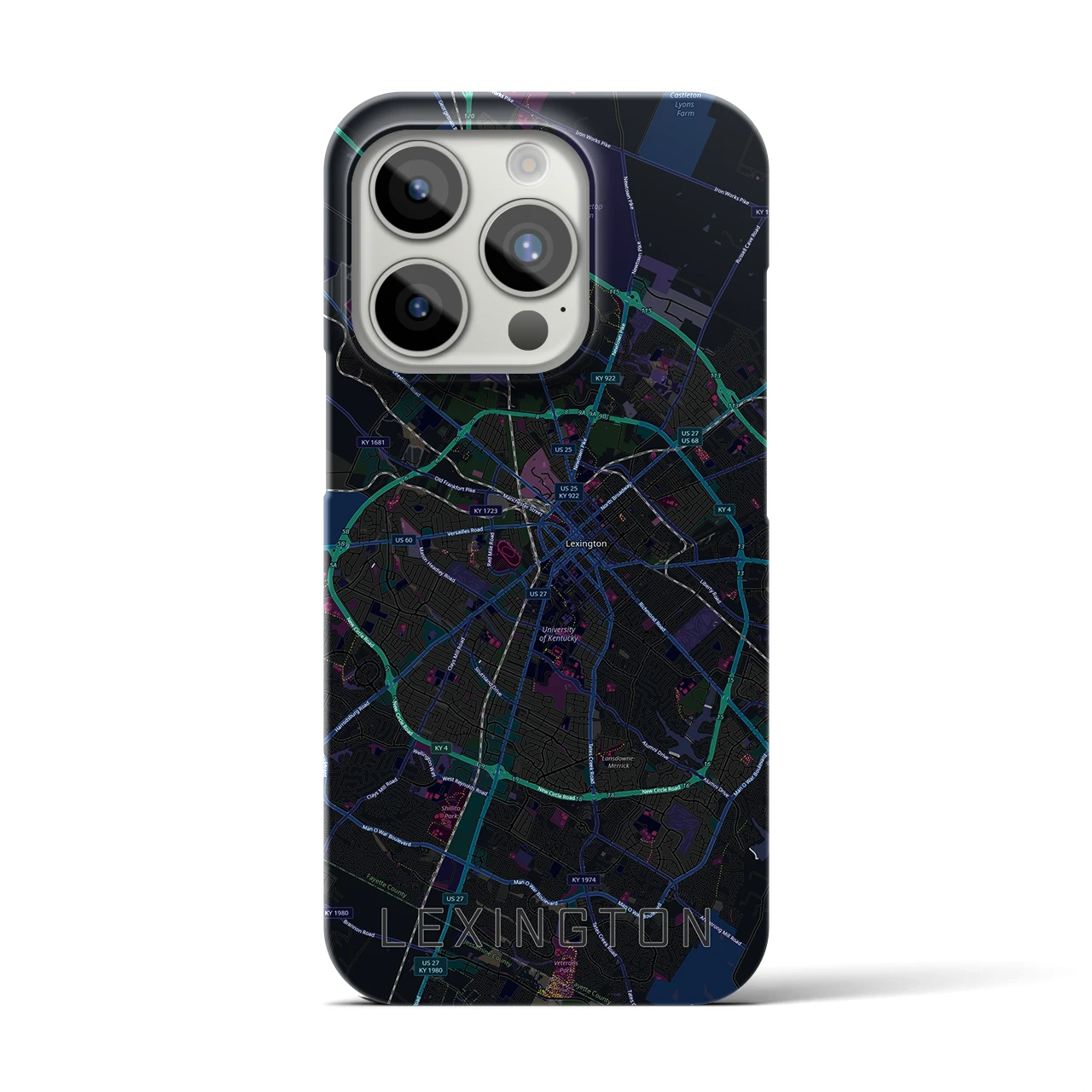 【レキシントン(アメリカ)】地図柄iPhoneケース(バックカバータイプ)
