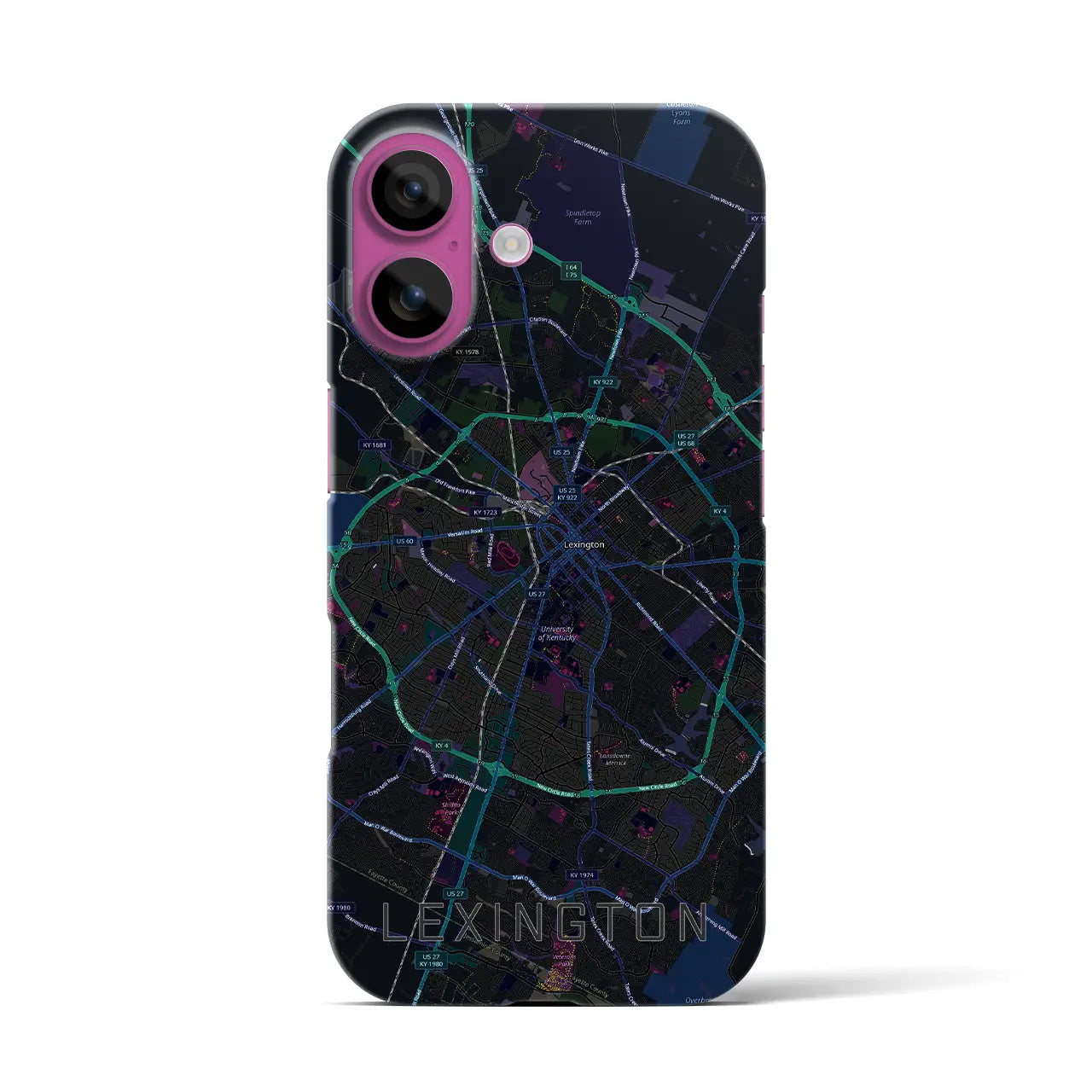 【レキシントン(アメリカ)】地図柄iPhoneケース(バックカバータイプ)
